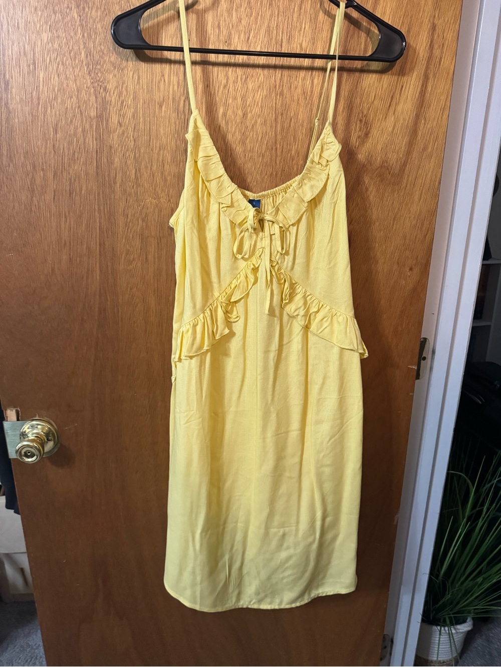 Old Navy Yellow Ruffle-Trim Spaghetti Strap Dress